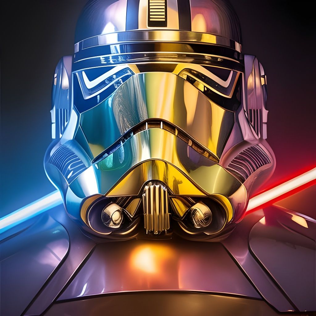 Ornate Engraved Clone Trooper in Sunlight, Detailed Art