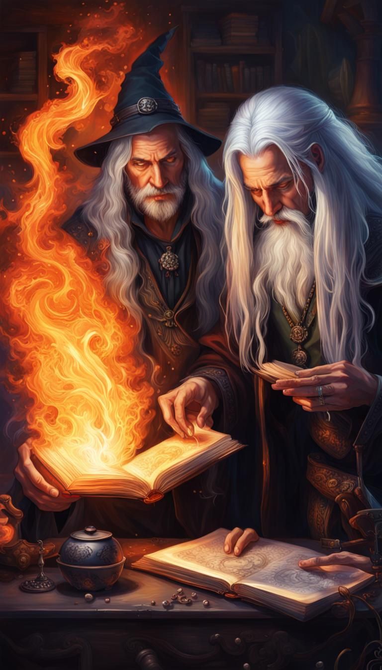 Alchemist and Witch Concept Art in Hyperrealistic Style