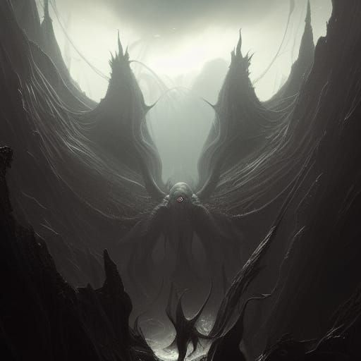 Cthulhu Stares Back: A Dark Fantasy Concept Art