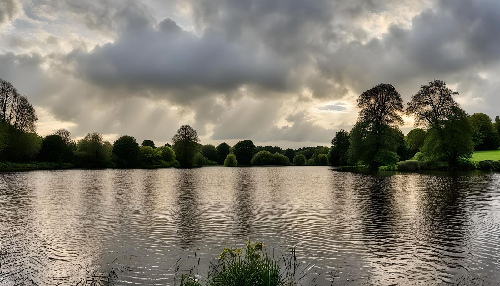 Rain Clouds over a Tranquil Landscape