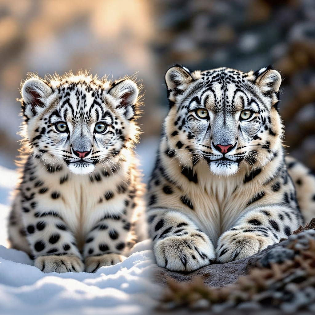 Snow Leopard Cub to Adult: A Generational Transformation