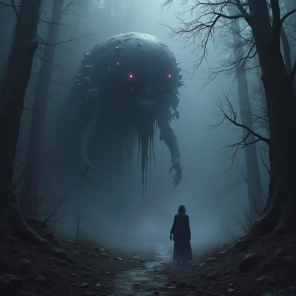 Dark Futuristic Dreamscape in Unsettling Calm