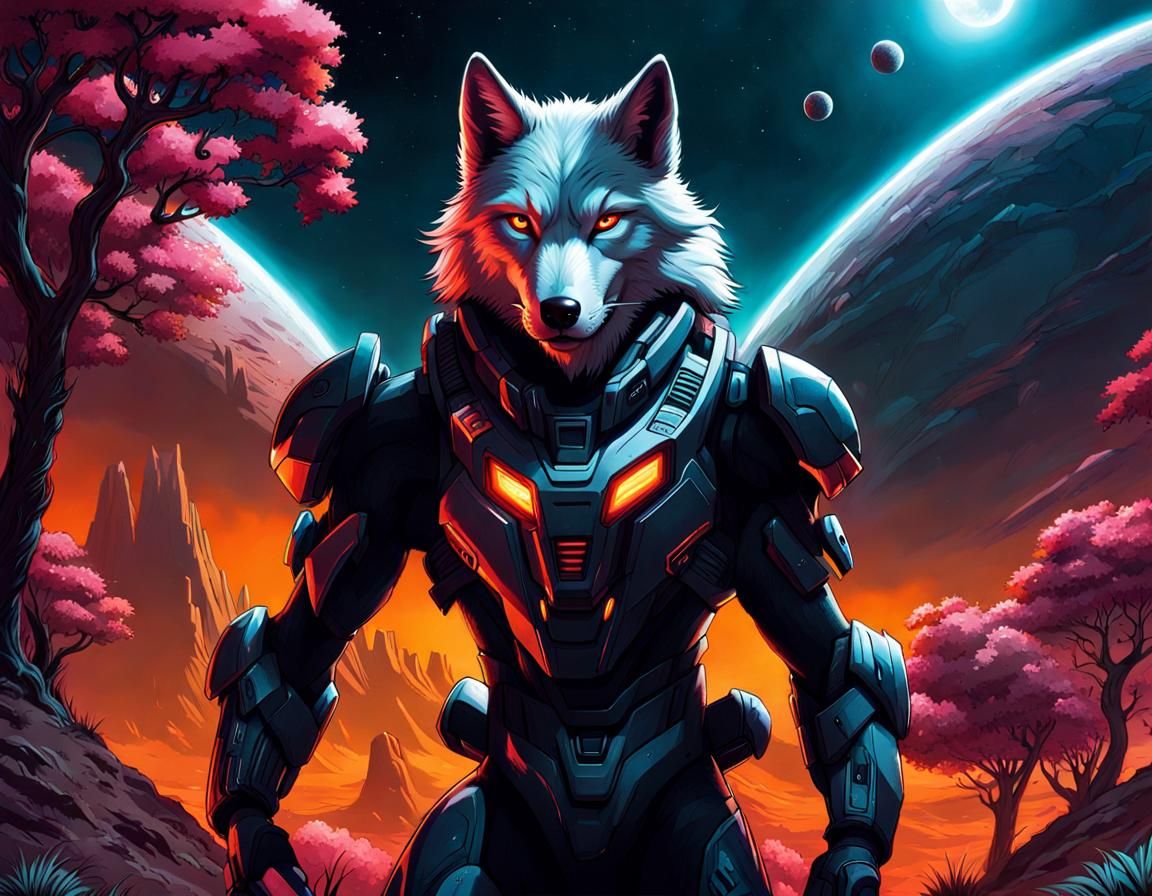 Wolf-Like Alien on an Alien Planet