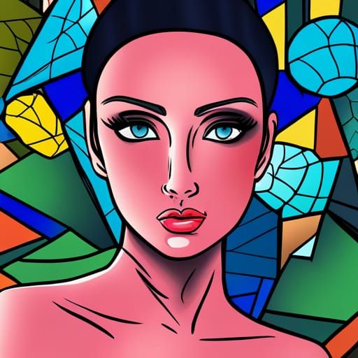 October Woman in Disco Pop Manga Style