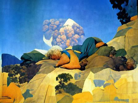 Sleeping Woman Mountain in Golden Age Style