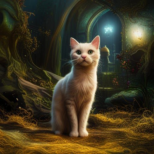 Sparkling Cat: A Detailed Matte Painting