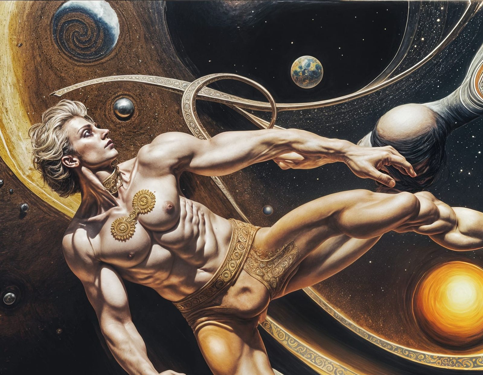 Pre-Hispanic Art Inspired Composition with Kinetic Light Eff...