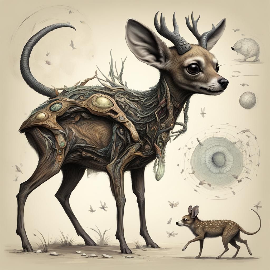 Alien Deer-Mouse Creatures on an Exoplanet