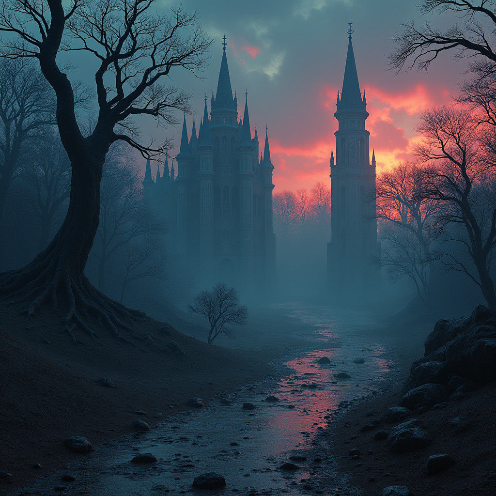 Mystical Gothic Landscape in a Surreal Style