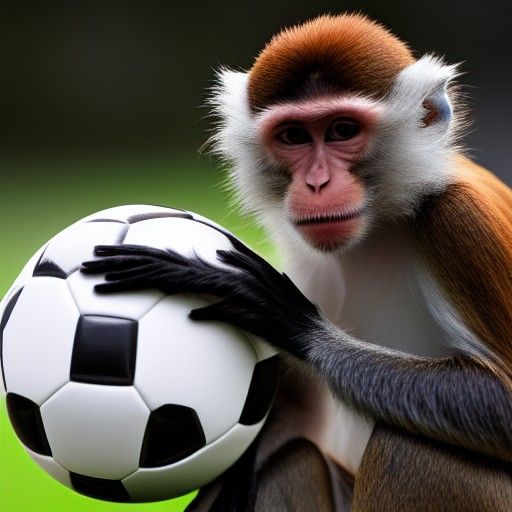 Monkey in Soccer Uniform: Surreal Digital Art