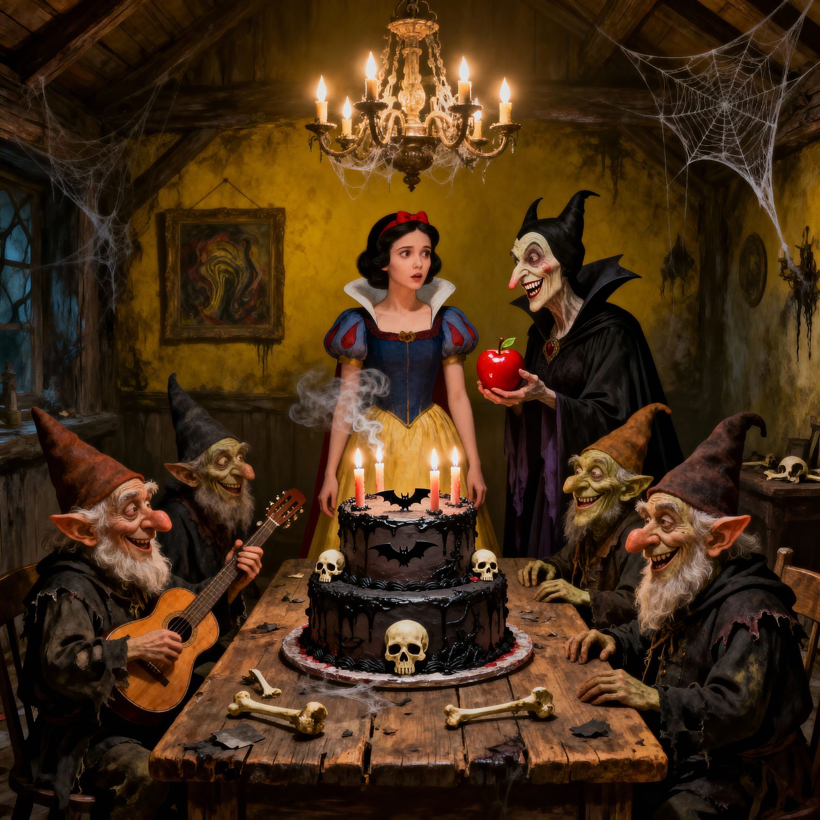 Snow White's Dark Birthday in a Spooky Cottage
