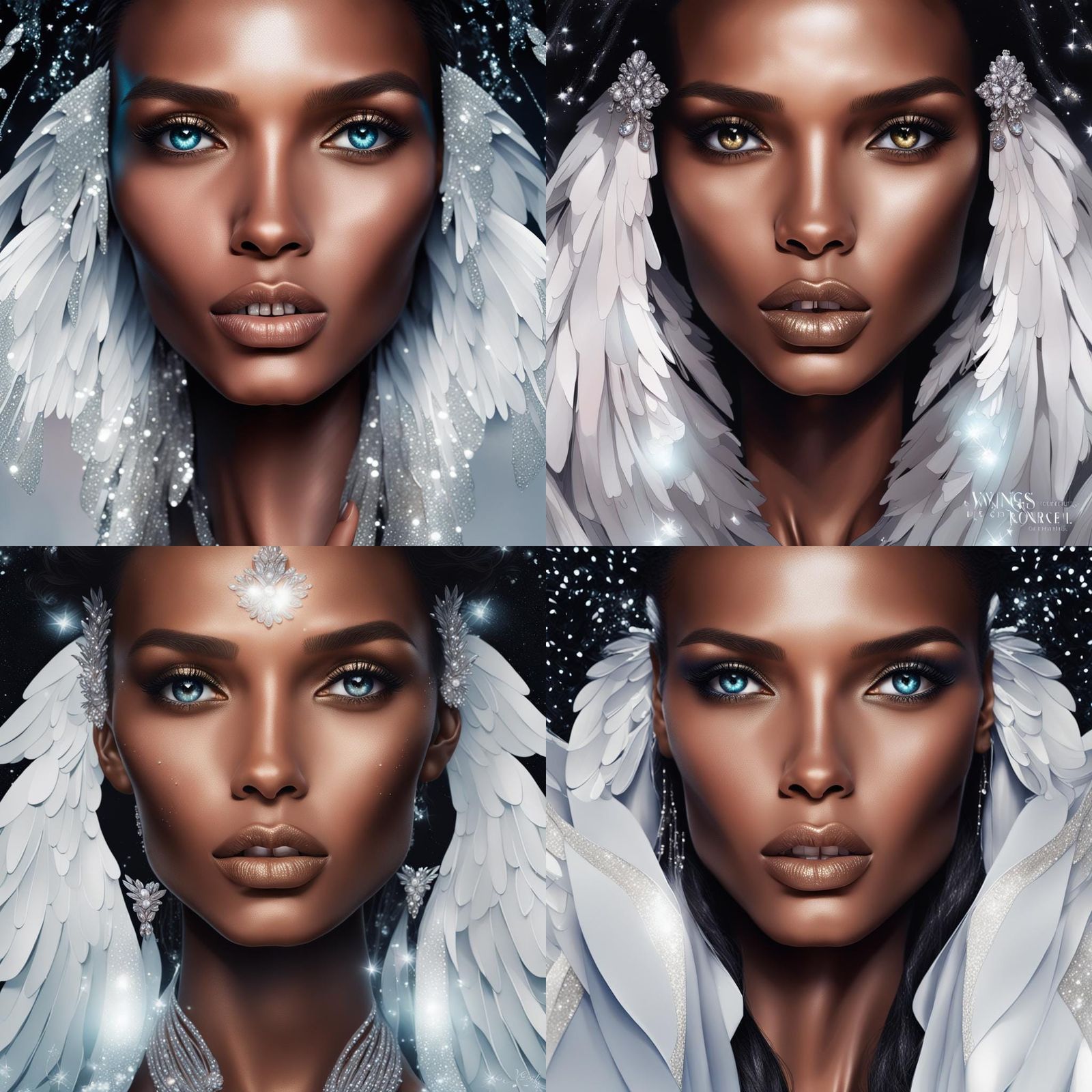 Ethereal Supermodels with Wings and Halos