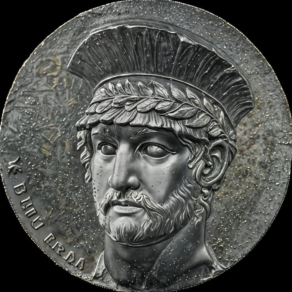 Detailed Gold Relief Coin Close-Up