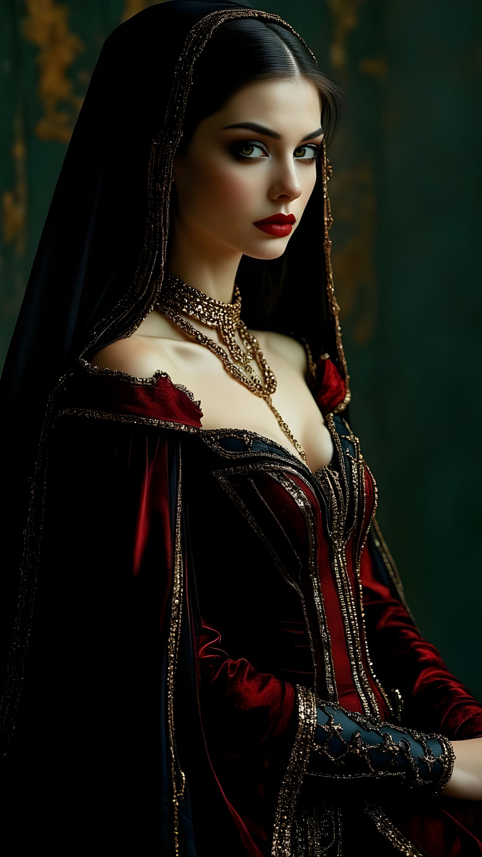 Renaissance Woman in Dark Fantasy Portrait