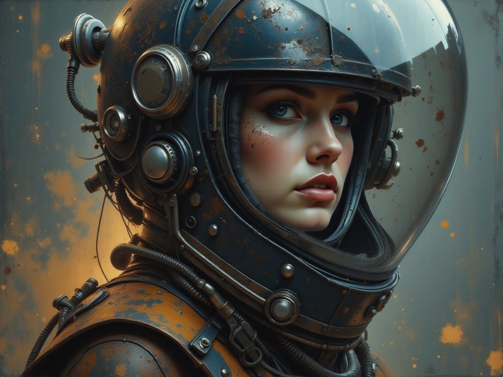 Space Explorer Portrait in Ornate Sci-Fi Style