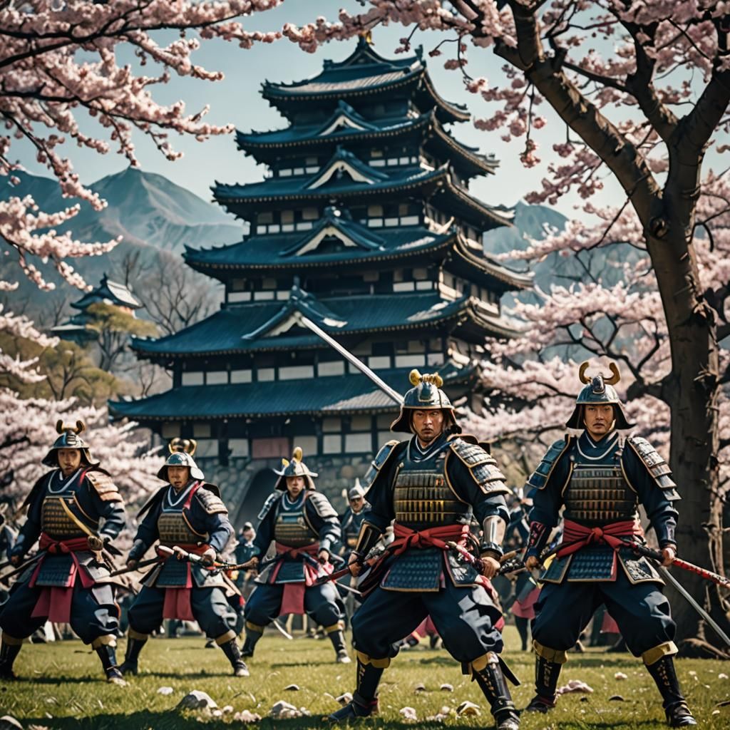 Epic Samurai Battle in Cinematic Style