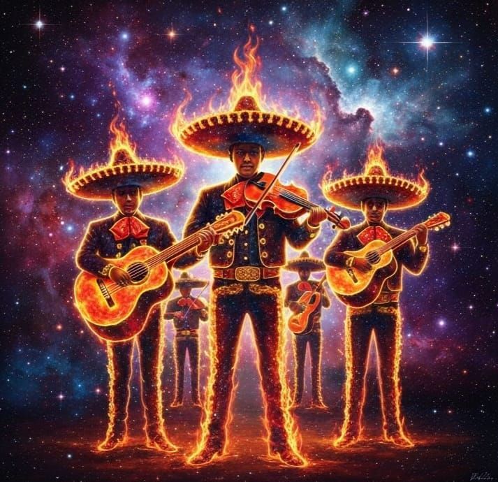 Cosmic Flames Mariachi Band in Supernova Style