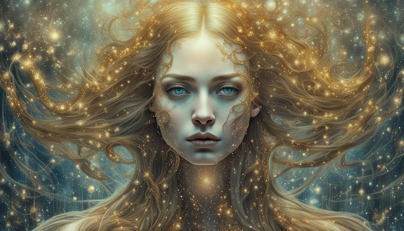 Golden-Eyed Woman with Translucent Skin