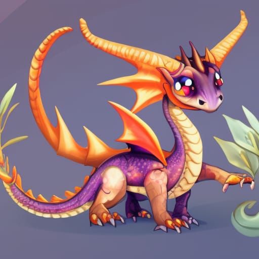 Cute Young Dragon Storybook Illustration