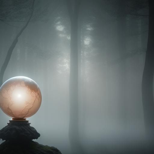 Ethereal Luminous Orbs in Misty Landscape Photography