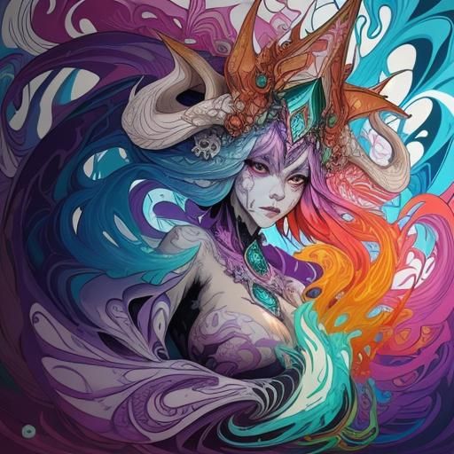 Mari Lwyd in Graffiti Art Style