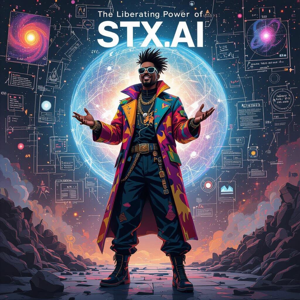 Charismatic Figure Explains STX.AI in Psychedelic Futuristic...