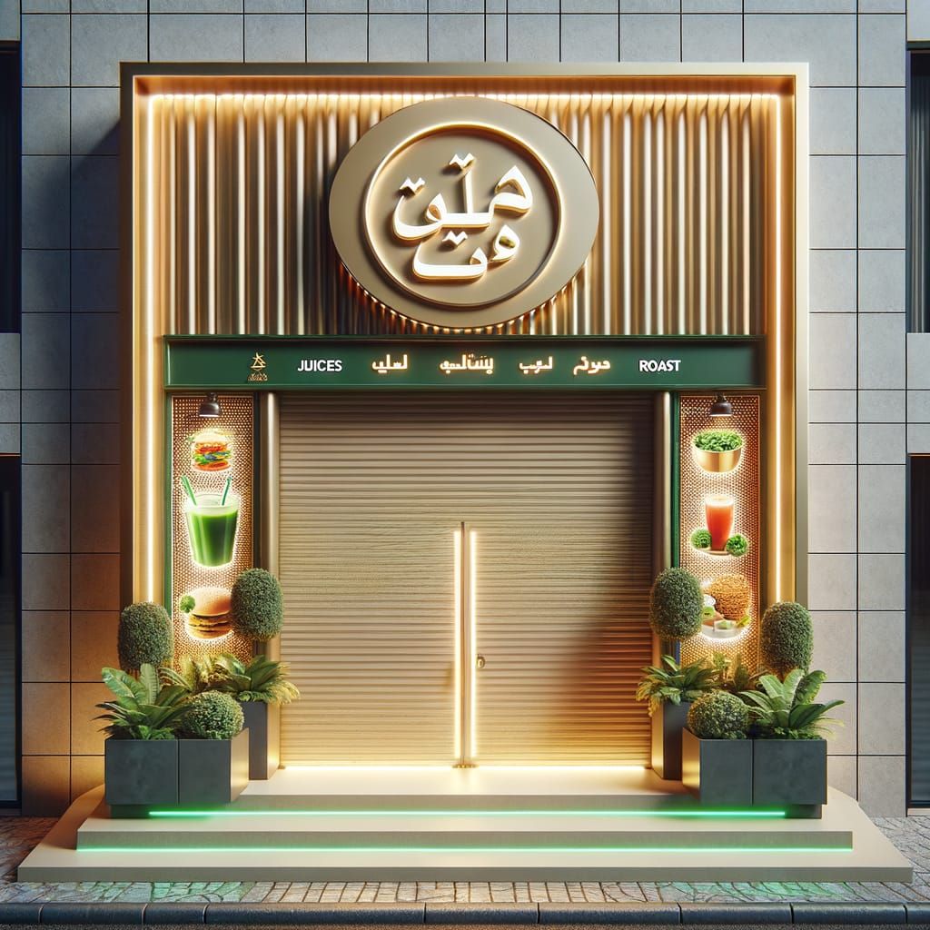 Modern Middle Eastern Falafel Shop Facade