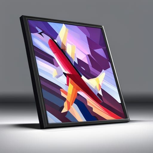 Airplane in Lightning Storm: A Cubist Rendering