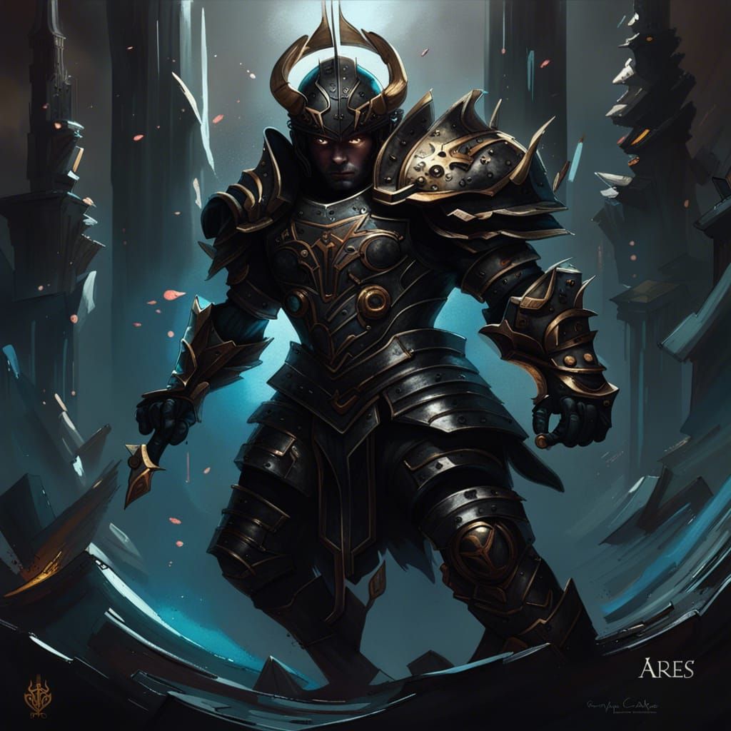 Ares: God of War in Ominous Armor