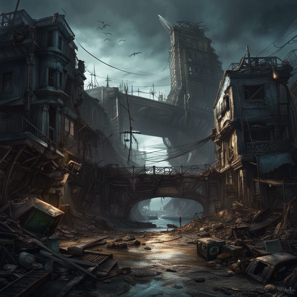 Post-Apocalyptic Alien Invasion: Dark Fantasy Concept Art