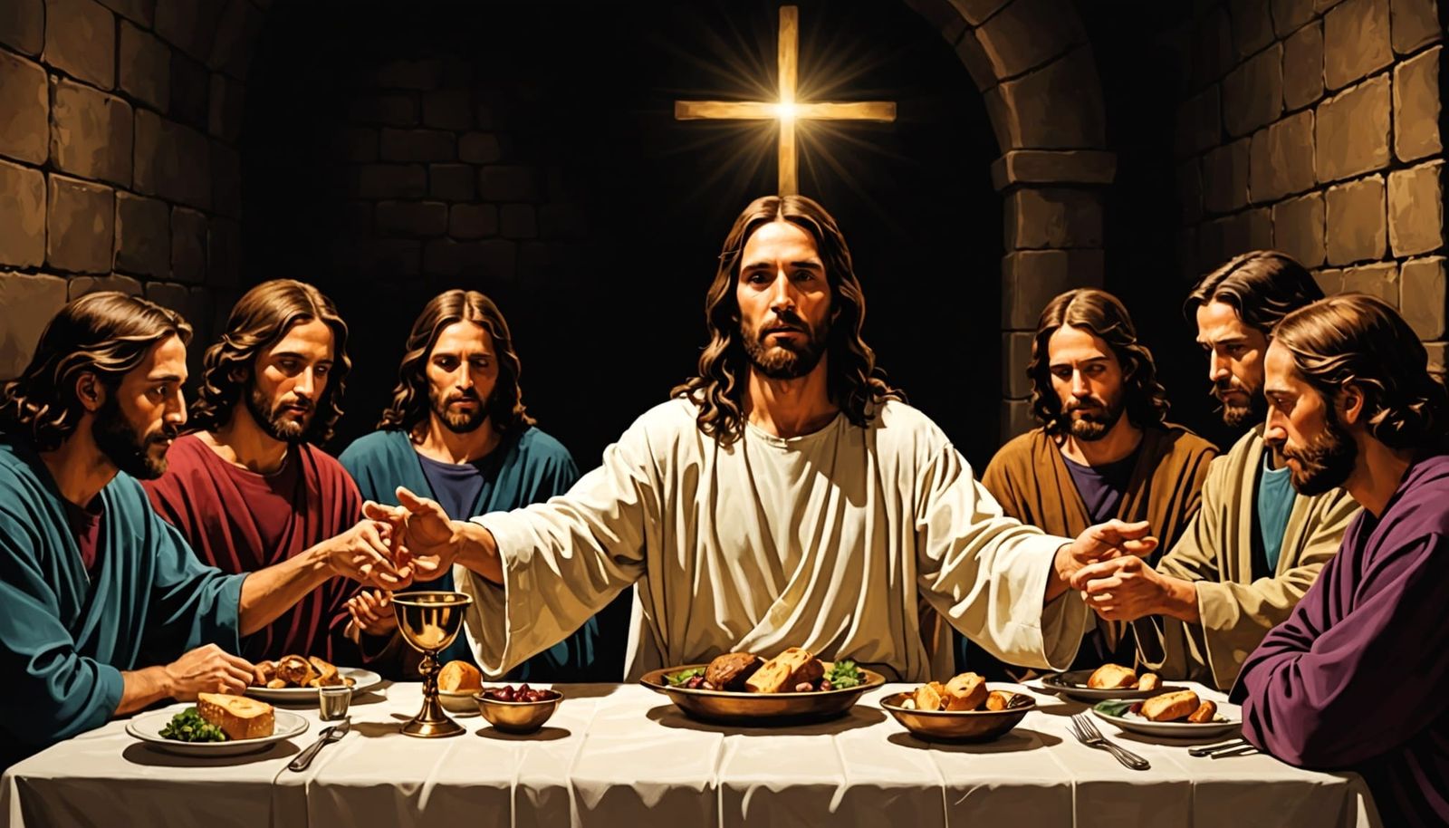 Jesus Offers Communion in a Dramatic Last Supper Scene