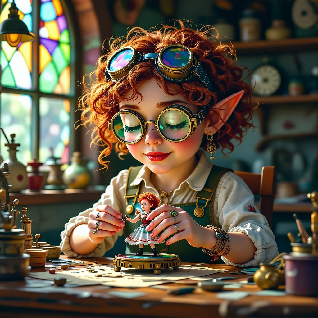 Gears the Halfling Tinkerer in Workshop