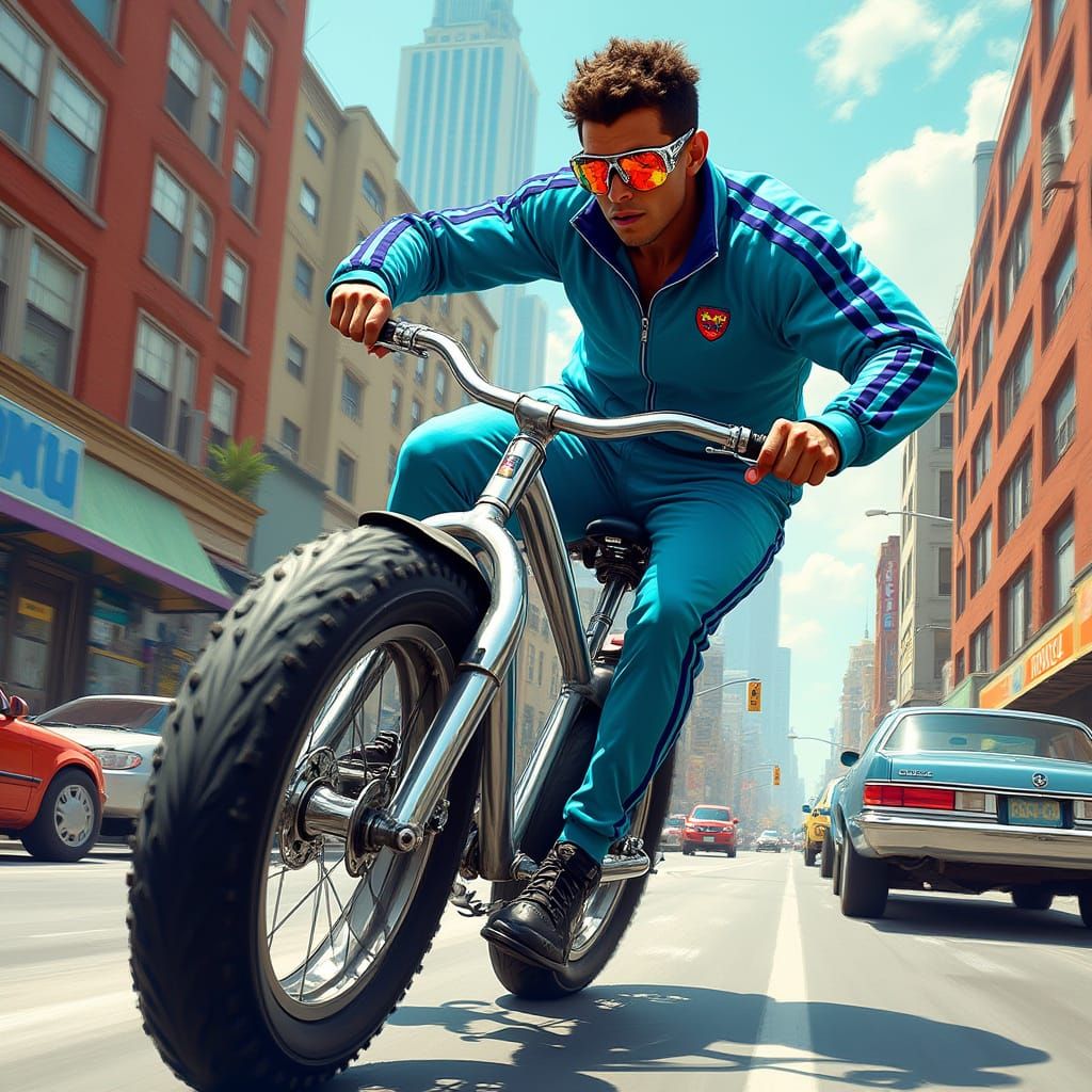 High-Energy Soccer Player Zooms Through Urban Streets in a F...