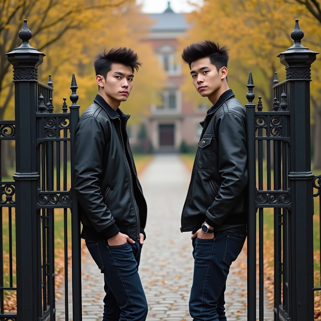 Hyper Realistic Portrait of Punk-Haired American Men