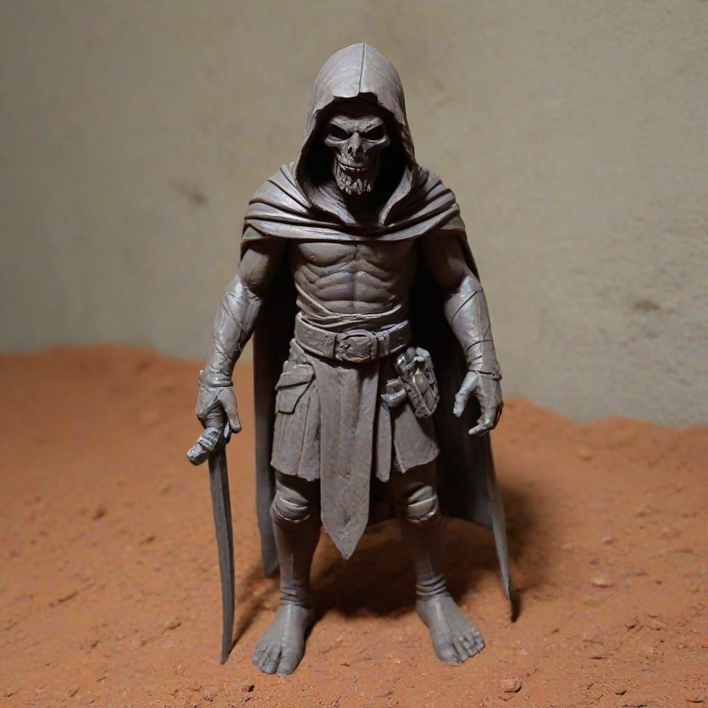 Grimdark Scene Rendered in Claymation Style