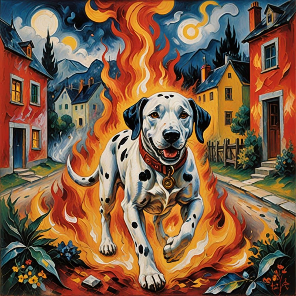 Dalmatian Firefighter Rescues Child from Inferno