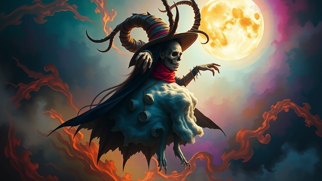 Wicked Witch Cryptid in Psychedelic Surrealism