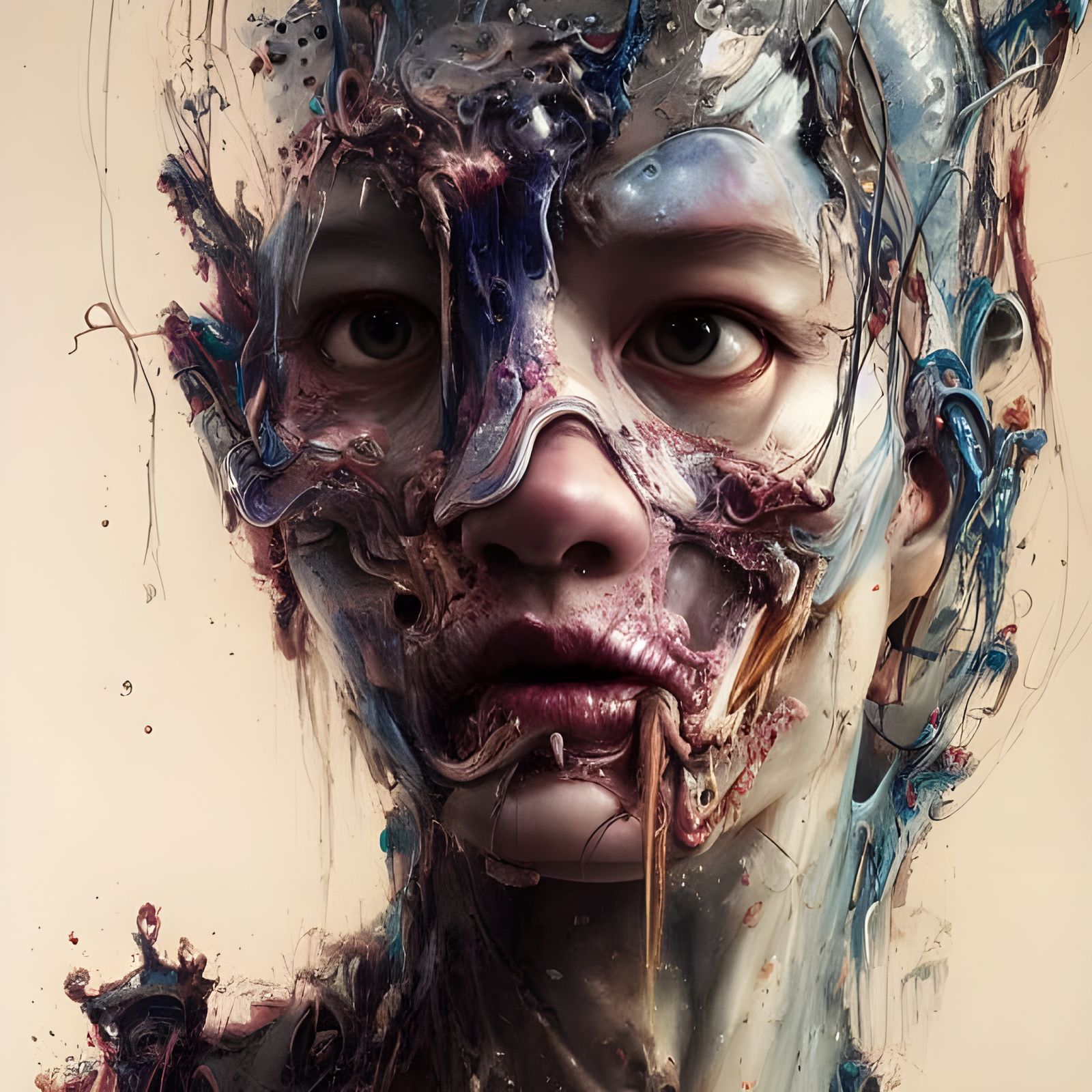 Surreal Faces Sculpture by Johnson Tsang