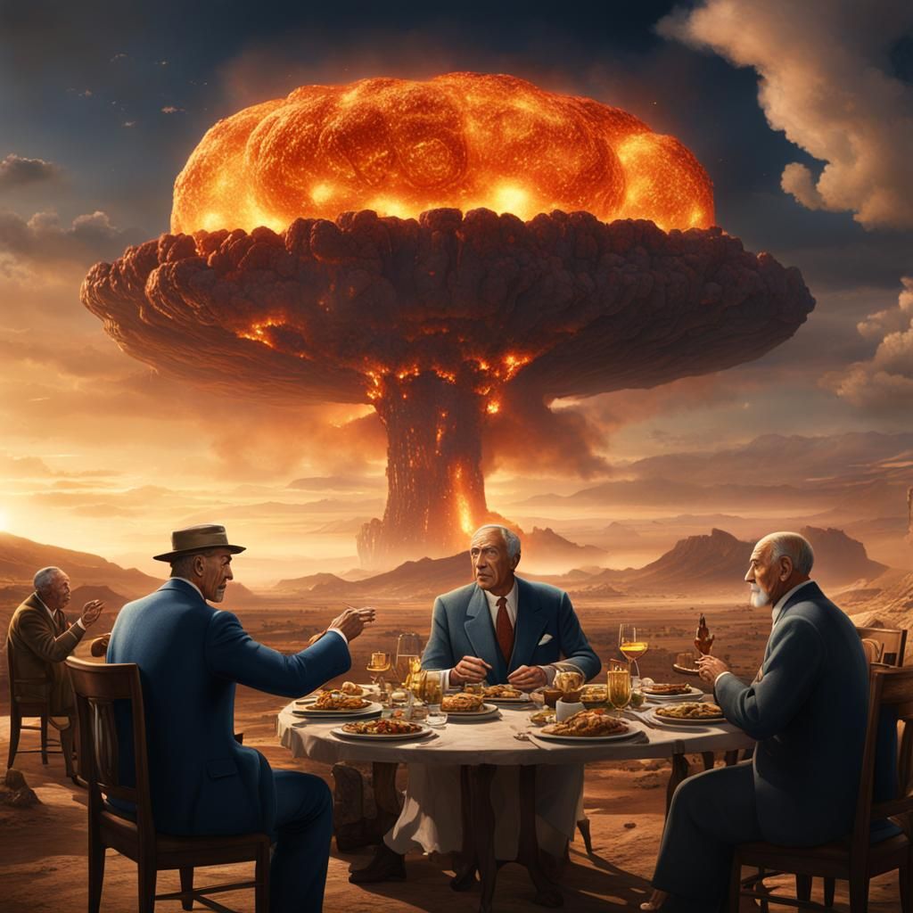 Oppenheimer Explains Atomic Bomb to Plato