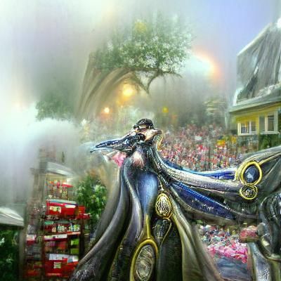 Ethereal Bayonetta in a Hyperdetailed Fantasy Landscape