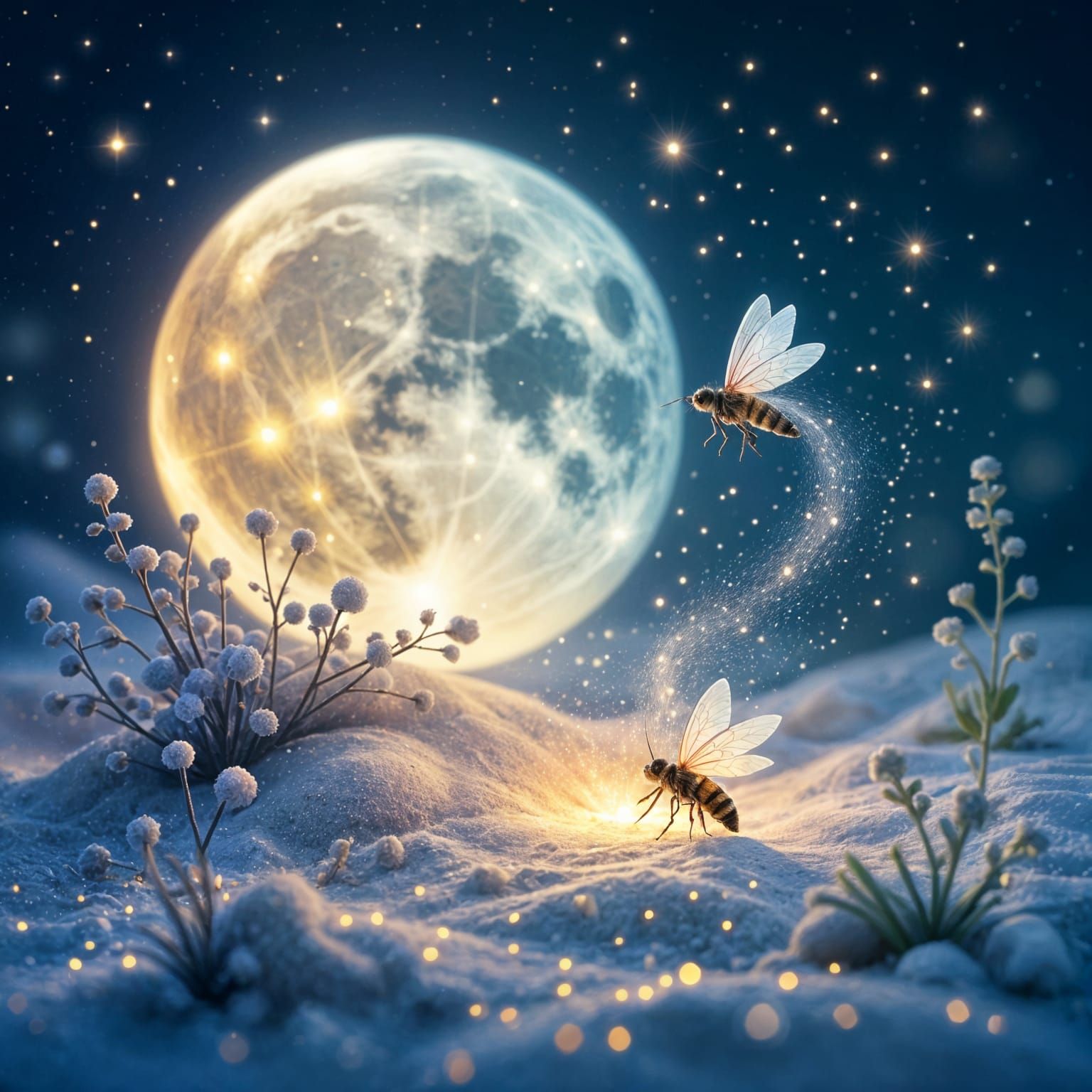 Whimsical Moondust Dissolving with Firefly Powders