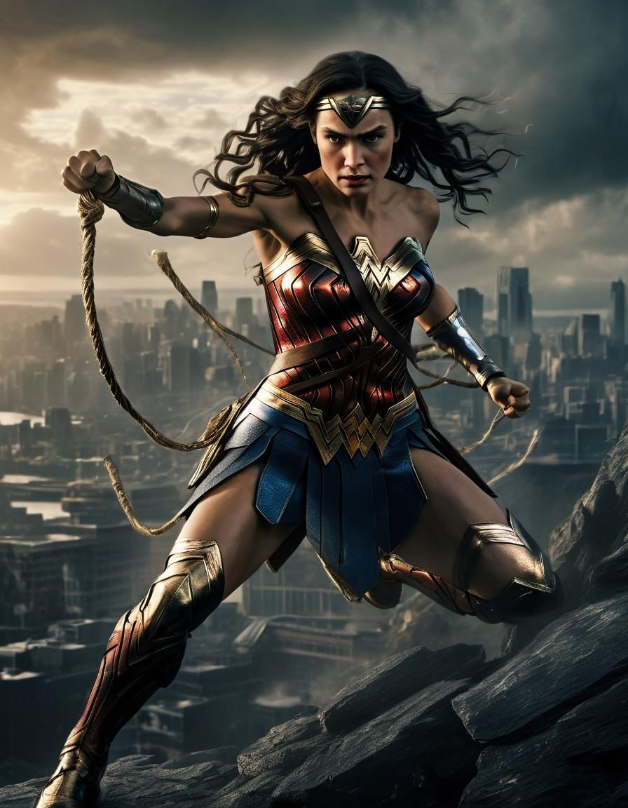 Wonder Woman Leaps Into Action, Cinematic DC Comics Film Sti...