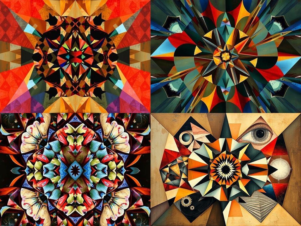 Cubist Astral Fragmentation in Geometric Abstraction