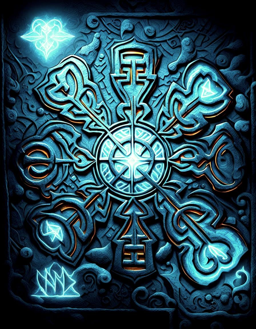 North Mythology Vaegvisir Symbol Art