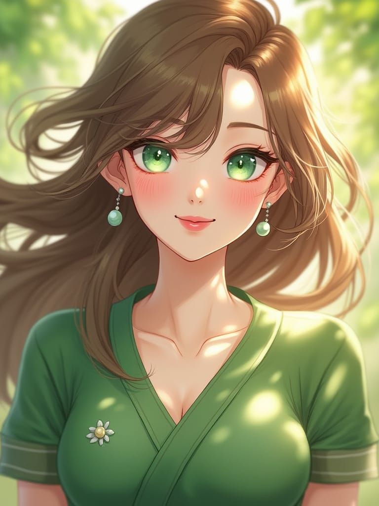 Elegant Woman in Art Nouveau Style Portrait