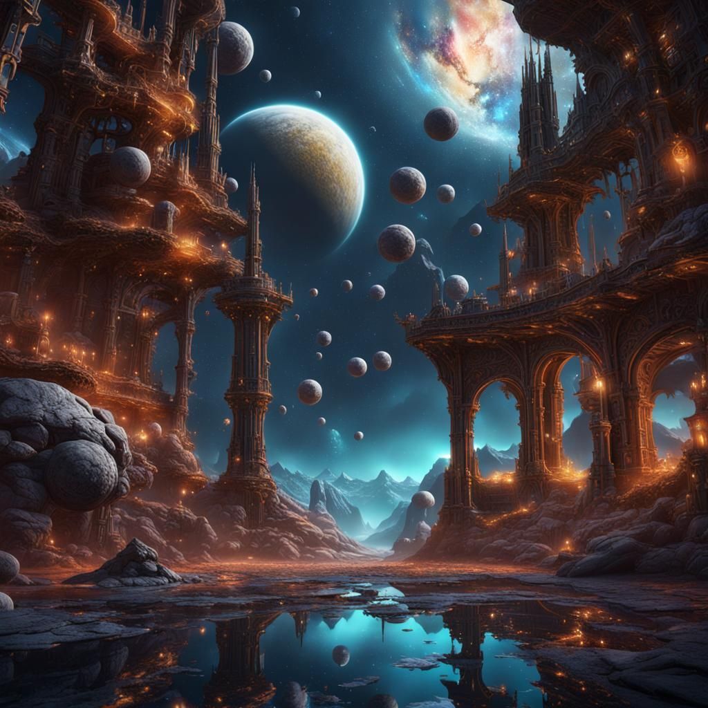 Detailed Matte Painting of Outer Space in 8K