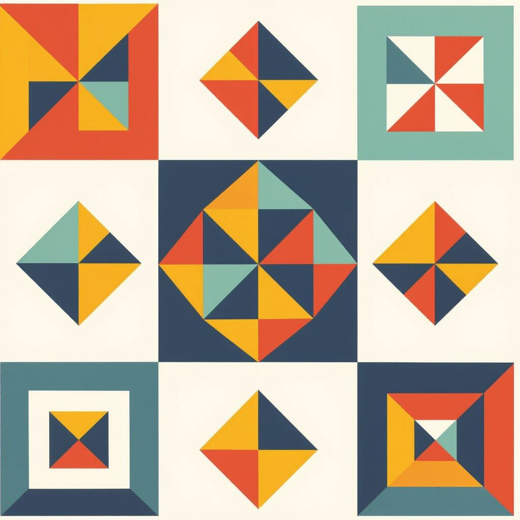 Geometric Color Study in a Modern Style