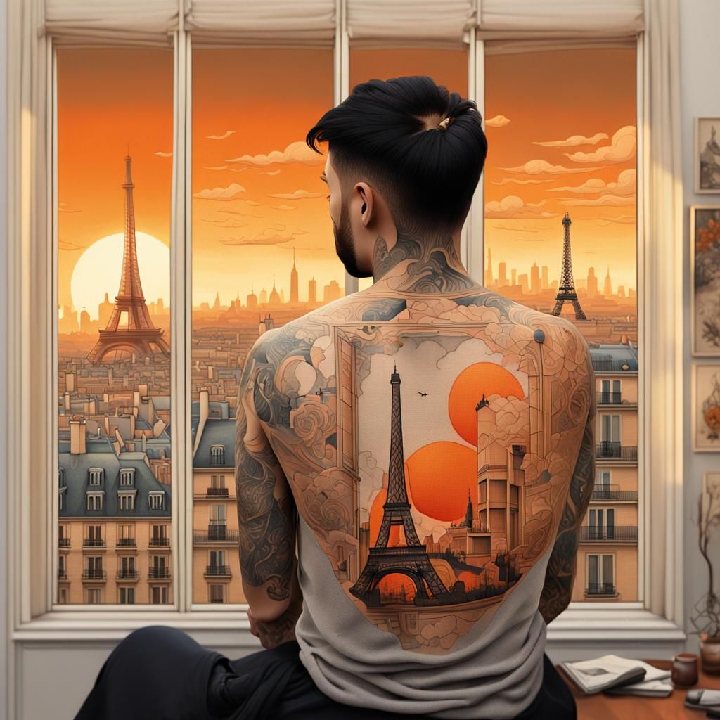 Tattoo Artist in Paris: Matte Painting in Warm Colors
