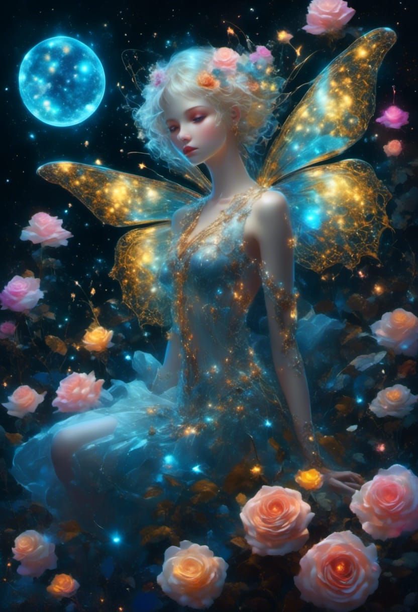 Field of Flowers in Moonlight