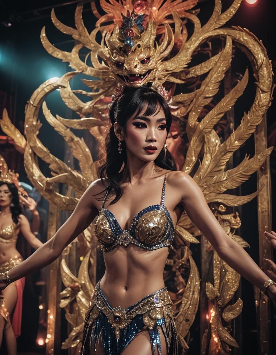 Cinematic Film Still of a Beautiful Ladyboy